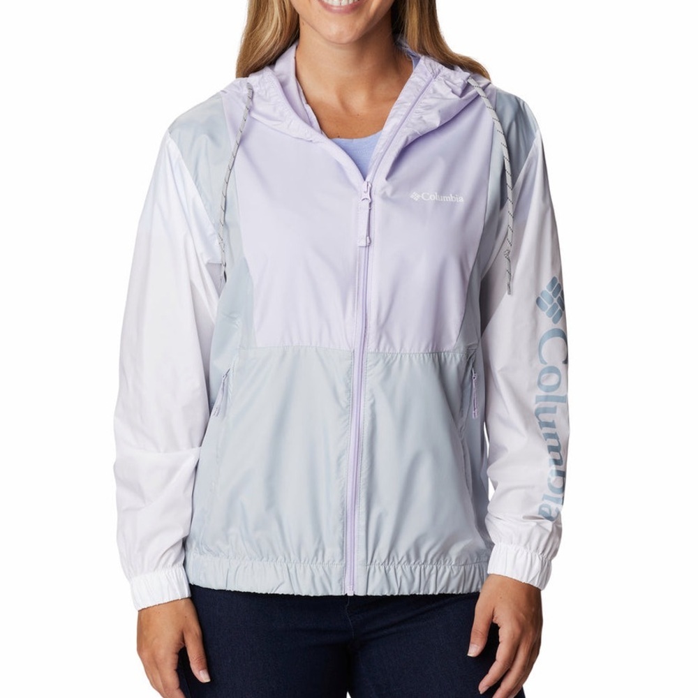 Columbia Lily Basin Jacket Sz 3X Hooded Lightweight Water Resistant Rain Jacket